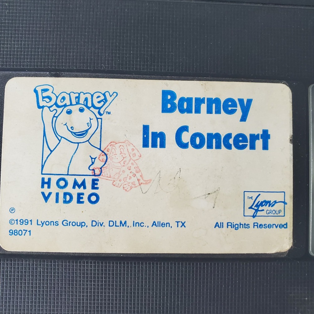 Barney In Concert VHS Home Video Lyons Group 1991‎ Childrens Family Movie